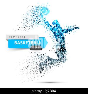 Basketball dot illustration on the white background. Stock Vector