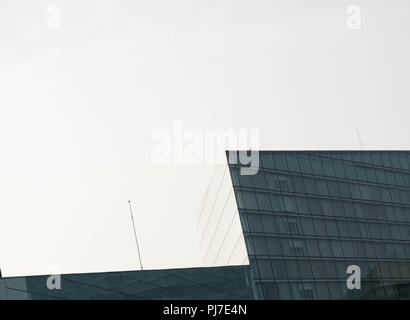 Stunning architectural dynamic shape building with blank space Stock Photo