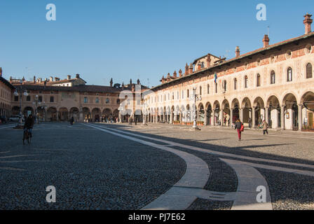 Ducale square in Vigevano little town in the North of Italy Stock Photo