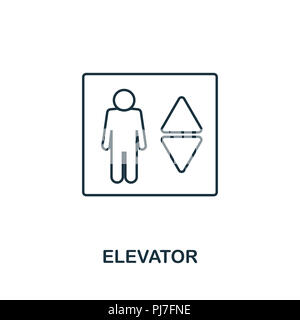 Elevator icon. Simple element illustration. Elevator outline icon design from real estate collection. Web design, apps, software and print usage. Stock Photo