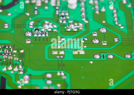 Circuit board. Electronic computer hardware technology. Stock Photo