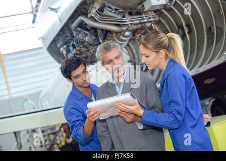 metalwork apprentice in metallurgy training class Stock Photo