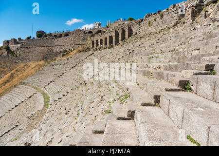 Hellenistic Theater in Pergamon. The steepest ancient theatre in the world Stock Photo