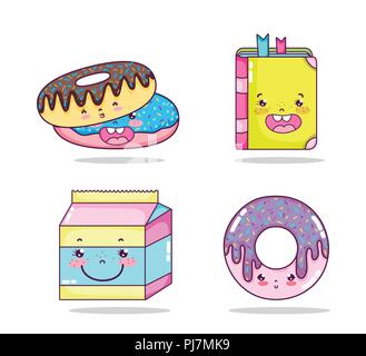 Set of kawaii cartoons Stock Vector