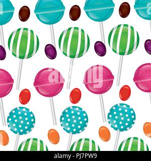 sweet confectionery candies bonbons tasty background vector illustration Stock Vector