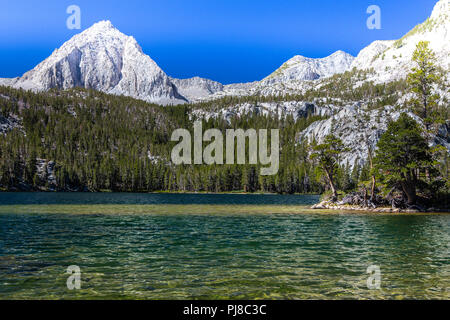 sparkling clear water at 2nd Lake on the Hilton Lakes Trail in the Eastern Sierra Nevada Mountains California USA Stock Photo