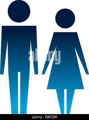 family couple silhouette avatars Stock Vector