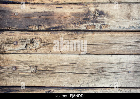 Top of view old wooden wall texture background. Stock Photo