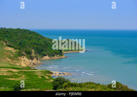 Bay at Cape Rodon, Kepi i Rodonit, Adriatic Sea, municipality Ishëm, Durrës, Durres, Albania Stock Photo
