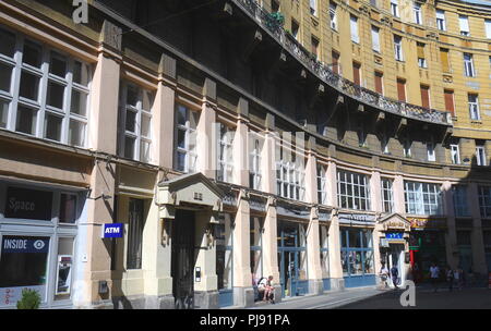 Anker koz, a Street of residential flats in Pest near Deak Ter, Budapest, Hungary Stock Photo