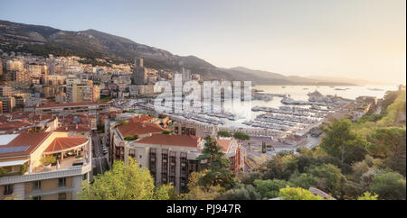 Monaco from above at sunrise on sunny summer day Stock Photo