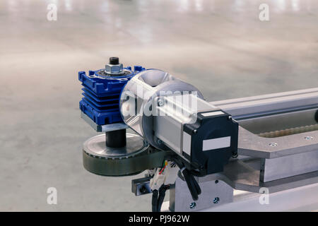 electric motor with reduction gear for the conveyor belt Stock Photo