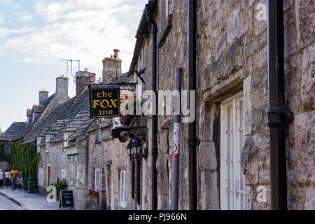 The Fox Inn, village of Corfe Castle, Wareham, Dorset, England, UK Stock Photo