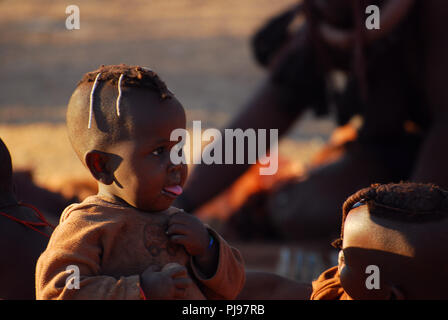 Authentic Himba village in Namibia Stock Photo