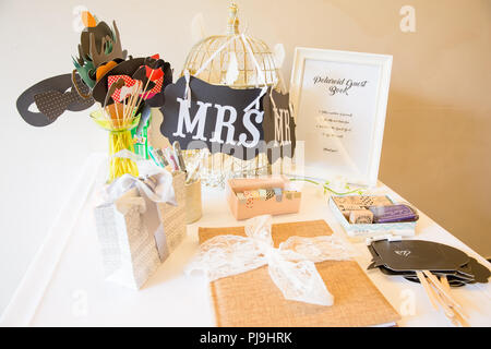 Mr & Mrs Signs and Photo Booth Accessories Stock Photo