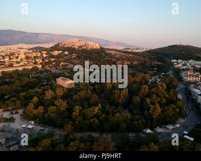 Aerial of the Acropolis, Athens, Greece. Stock Photo