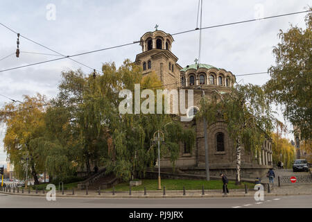 SOFIA, BULGARIA -NOVEMBER 12, 2017: Cathedral Church St. Nedelya in Sofia, Bulgaria Stock Photo