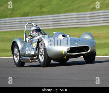 Stephen Bond, Lister Bristol Flat Iron, Jack Fairman Cup, Jaguar XK Challenge, Hawthorne Challenge, Aston Martin Owners Club Racing, Snetterton, Norfo Stock Photo