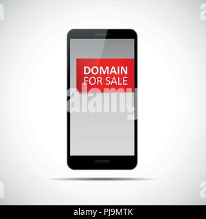 black smartphone domain for sale mobile phone vector illustration EPS10 Stock Vector