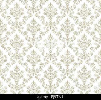 Old style damask wallpaper. Seamless vector floral patterns. Stock Vector