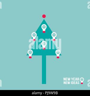 Christmas tree with light bulb. Successful business every year concept Stock Vector