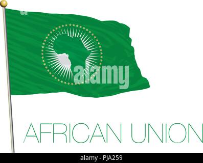 African Union flag and symbol, isolated on the white background Stock Vector