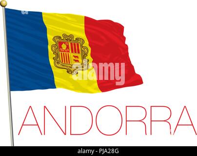 Andorra national flag, vector illustration Stock Vector