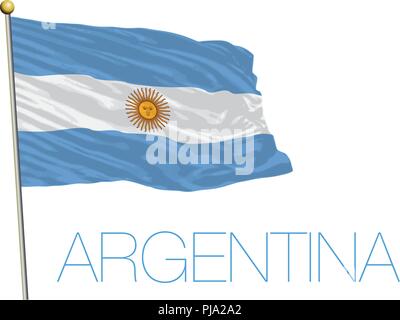 Argentina Republic flag isolated on the white background Stock Vector
