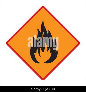 flammable! technical warning sign Stock Vector