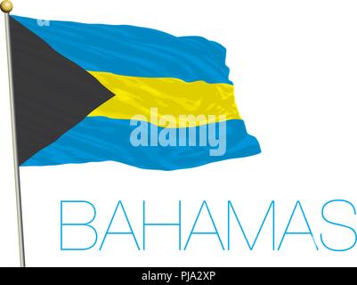 Bahamas national flag, vector illustration Stock Vector