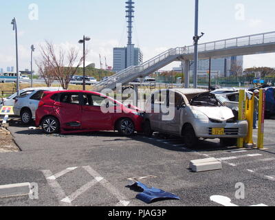 Suminoe-ku, Osaka city, Japan. 5th Sep, 2018. Debris is seen in Osaka on September 5, 2018, a day after powerful Typhoon Jebi hit western Japan. Credit: AFLO/Alamy Live News Stock Photo