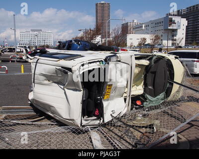 Suminoe-ku, Osaka city, Japan. 5th Sep, 2018. Debris is seen in Osaka on September 5, 2018, a day after powerful Typhoon Jebi hit western Japan. Credit: AFLO/Alamy Live News Stock Photo