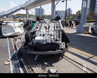 Suminoe-ku, Osaka city, Japan. 5th Sep, 2018. Debris is seen in Osaka on September 5, 2018, a day after powerful Typhoon Jebi hit western Japan. Credit: AFLO/Alamy Live News Stock Photo