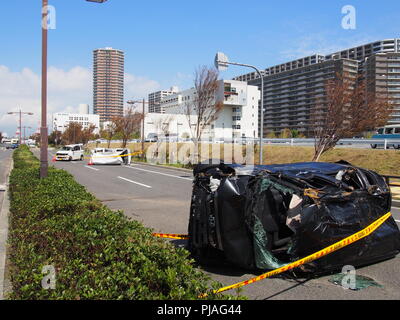 Suminoe-ku, Osaka city, Japan. 5th Sep, 2018. Debris is seen in Osaka on September 5, 2018, a day after powerful Typhoon Jebi hit western Japan. Credit: AFLO/Alamy Live News Stock Photo