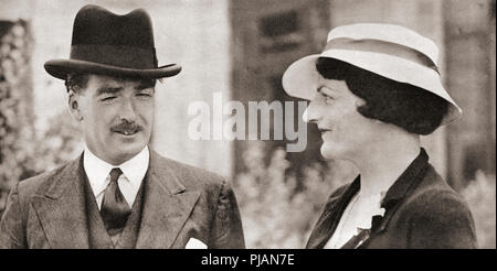 EDITORIAL  Anthony Eden with his wife Beatrice, seen here in 1938.  Robert Anthony Eden, 1st Earl of Avon, 1897 – 1977.  British Conservative politician,  Foreign Secretary and Prime Minister of the United Kingdom.  Beatrice Helen Eden nee Beckett, 1905 – 1957.  First wife of British politician Anthony Eden. From These Tremendous Years, published 1938. Stock Photo
