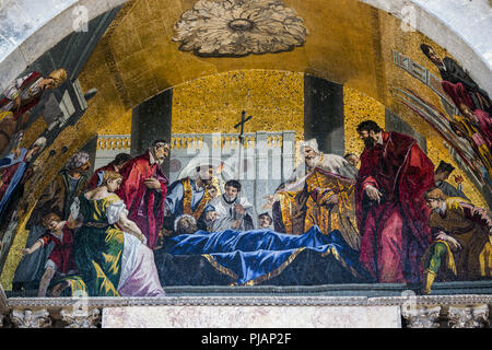 Mural fresco on the Basilica di San Marco, Venice Stock Photo