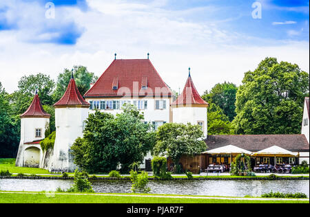 view on castle of Blutenburg in Munich - Germany Stock Photo