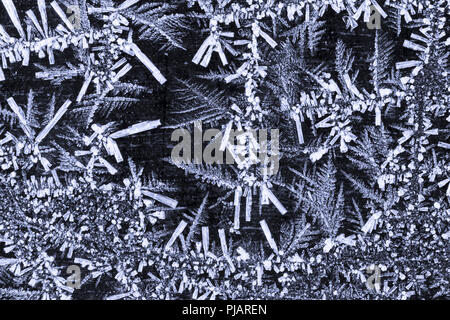 Detailed structure of frozen hoar frost crystals Stock Photo