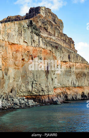 Beautiful view on the cliff in very popular holiday village Puerto de Mogan Stock Photo