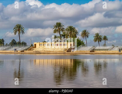 Menara gardens reflecting pool and Saadian pavilion in Marrakech, Morocco Stock Photo