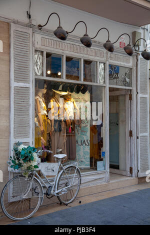 Boutique shop on Carrer de la Parellades in Sitges, Spain Stock Photo