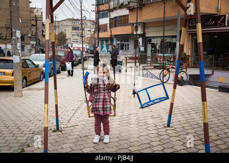 Street scenes in the center of Tirana, capital of the Balkan state and poorhouse of Europe Albania. Stock Photo