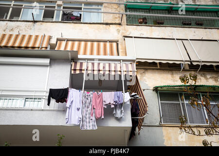 Street scenes in the center of Tirana, capital of the Balkan state and poorhouse of Europe Albania. Stock Photo