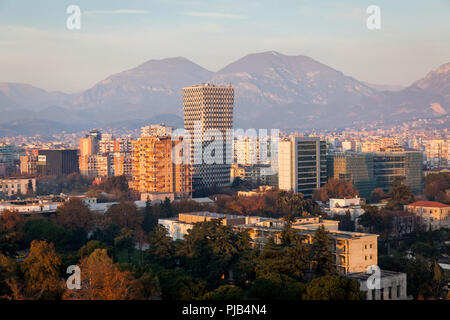 City Views of Tirana, capital of the Balkan state and poorhouse of Europe Albania. Stock Photo