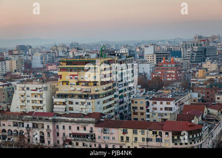 City Views of Tirana, capital of the Balkan state and poorhouse of Europe Albania. Stock Photo