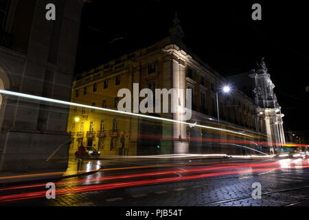 Praca do commercio main square in Lisbon King Jose 1 & the Rua Augusta Arch Stock Photo