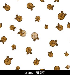 Beer barrel pattern seamless. Vector illustration. Isolated white background. Stock Vector