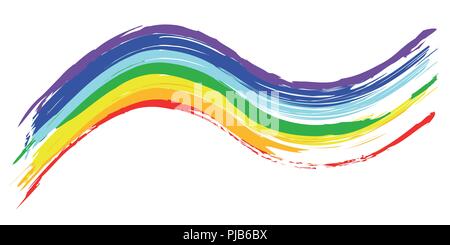 colorful brush strokes in rainbow colors vector illustration EPS10 Stock Vector