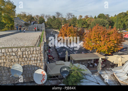 NIS, SERBIA- OCTOBER 21, 2017: Panoramic view of City of Nis from Fortress, Serbia Stock Photo