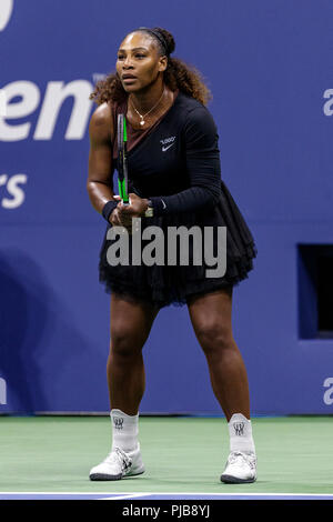 Serena Williams (USA) competing at the 2018 US Open Tennis. Stock Photo
